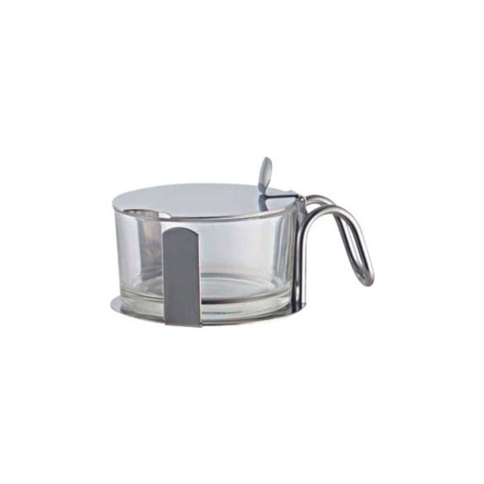 Formaggiera Stresa in acciaio inox 18/10 e vetro. Ø9.5x8 cm