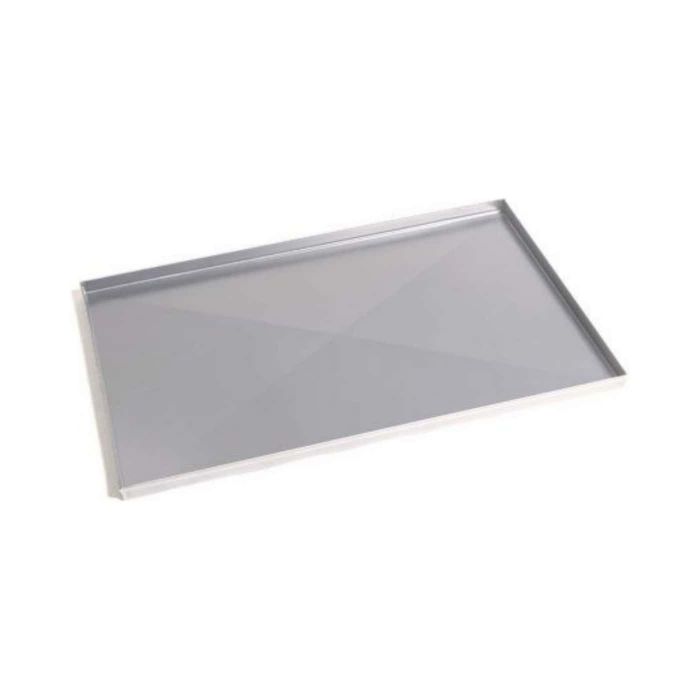 Teglia rettangolare in ferro alluminato con pareti dritte. rinforzo X antideformazione. 60x40x2 cm