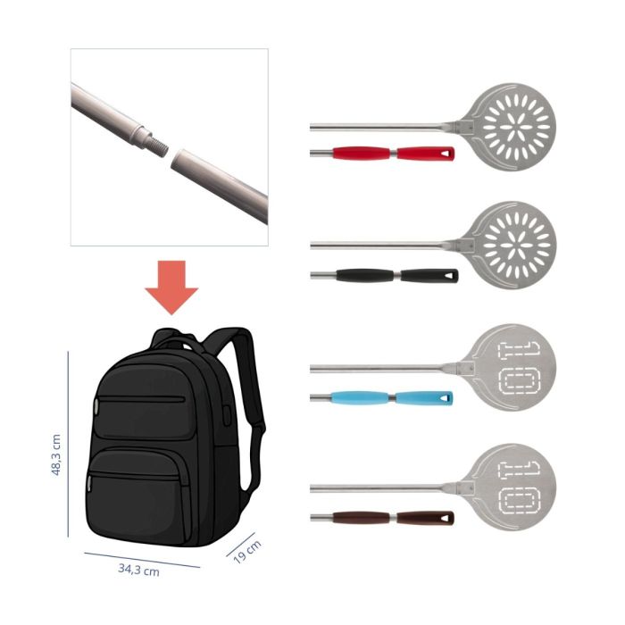 Pizza shovel removable version for travel backpack
