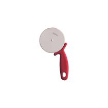 Rotella tagliapizza in acciaio inox. con manico in plastica rosso. lama 0.7mm. 20xØ10 cm
