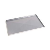 Teglia rettangolare in ferro alluminato con pareti dritte. rinforzo X antideformazione. 60x40x2 cm
