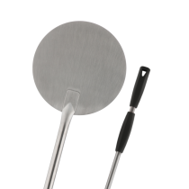 Pala a sfornare tonda in acciaio inox 18/10 con manico scorrevole grigio